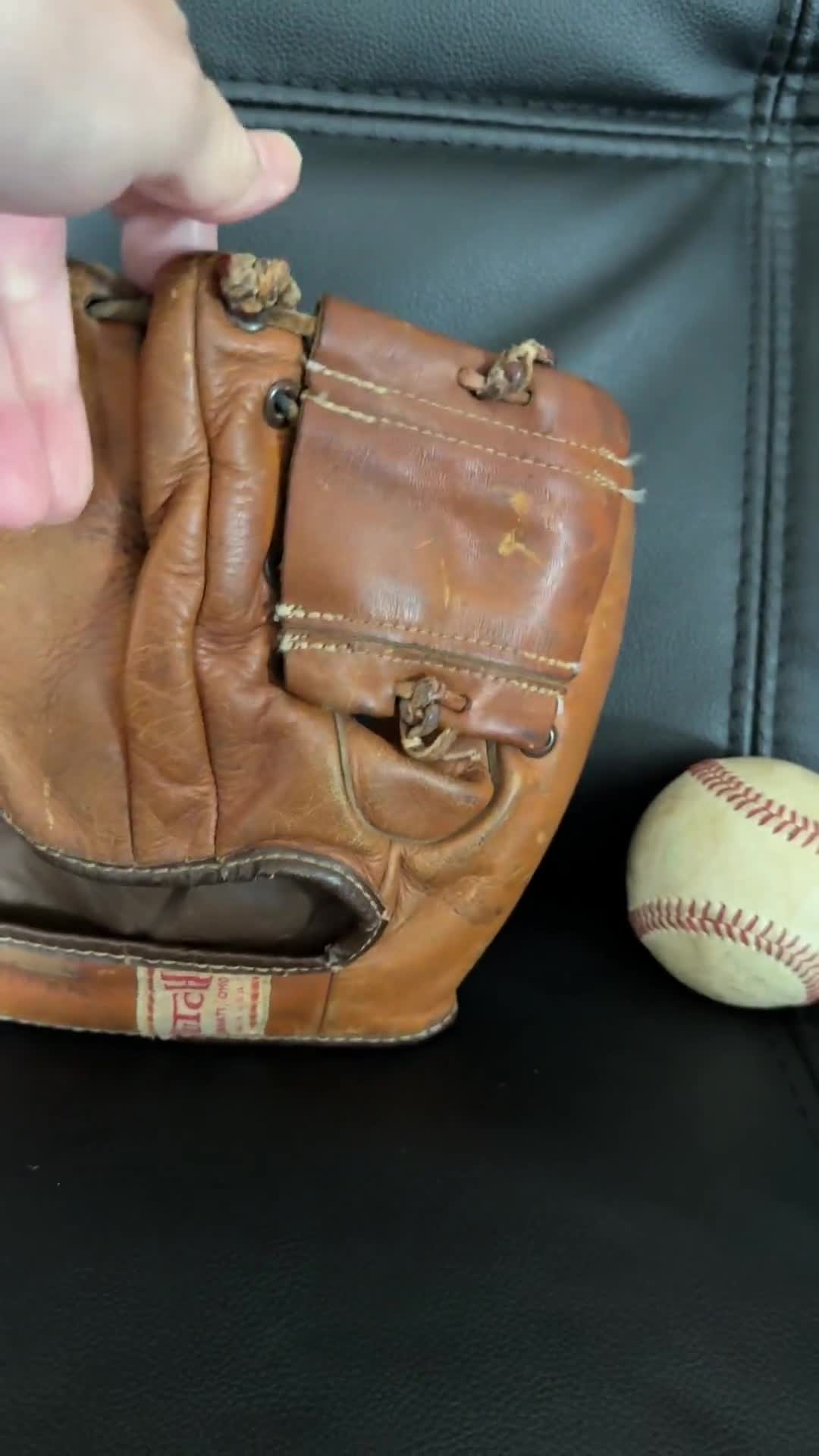1950s Vintage Hutch Glove and Wilson Ball - Authentic Baseball