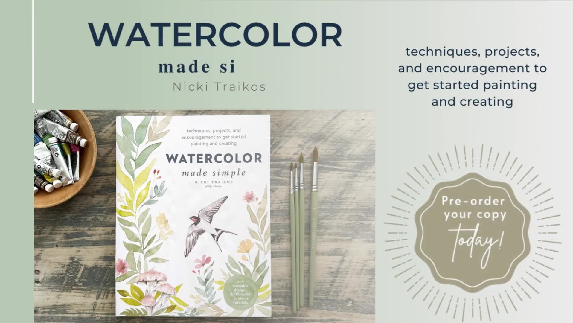Watercolor Made Simple Book — Nicki Traikos, life i design