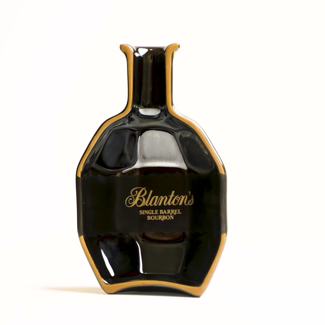Blantons Bottle Ashtray W/ Reverse Label 