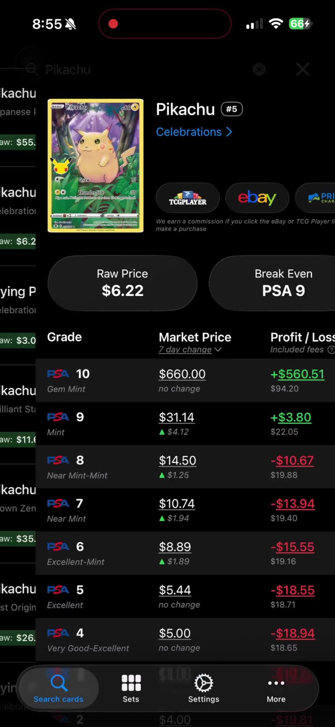 Grading Calculator for Pokemon  Jade Lizard Software LLC