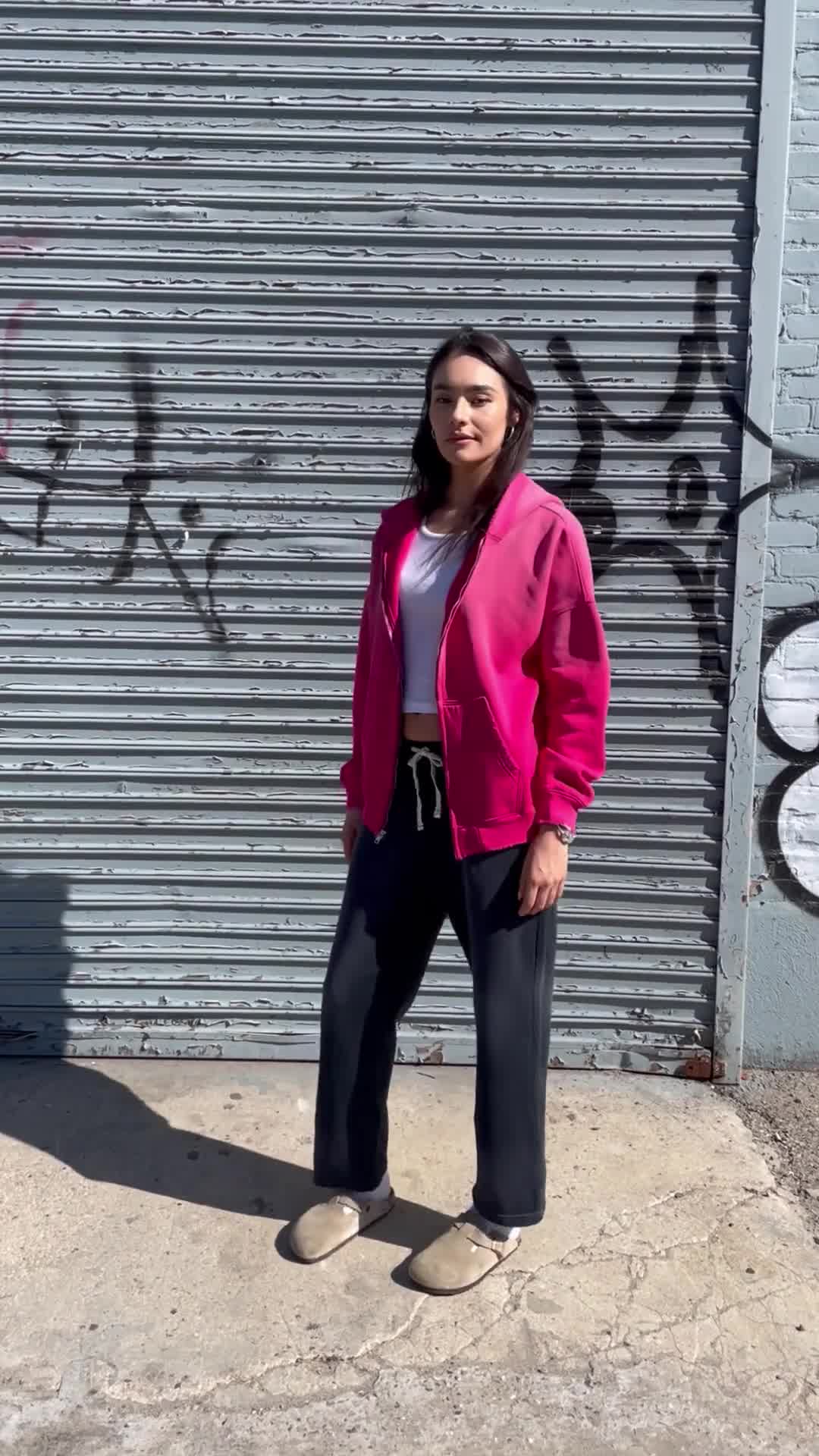 OVERSIZED ZIP UP HOODIE / AGED RED — MOOJIMOOJI