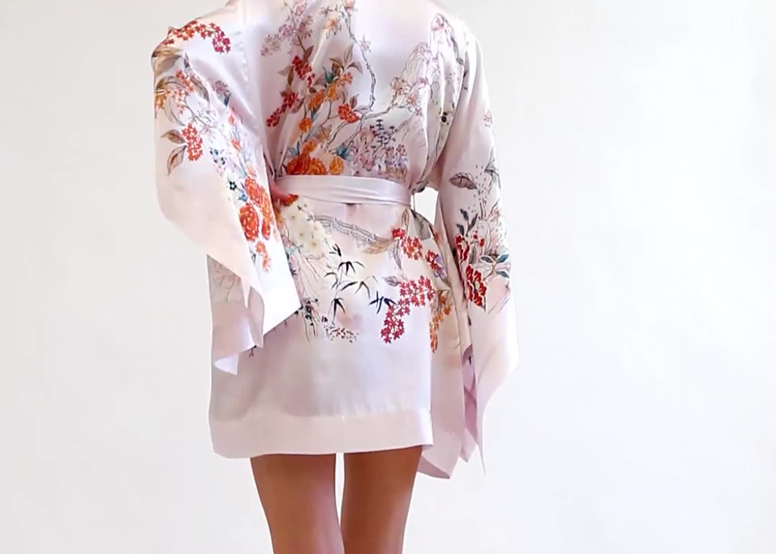 White Kimono Dress Short Linen Oceano Kimono, short