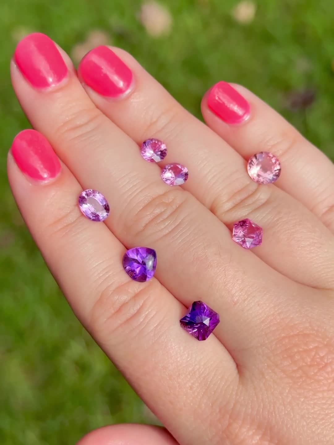 A vibrant Barbie pink hexagonal sapphire, from Jane Taylor's gem