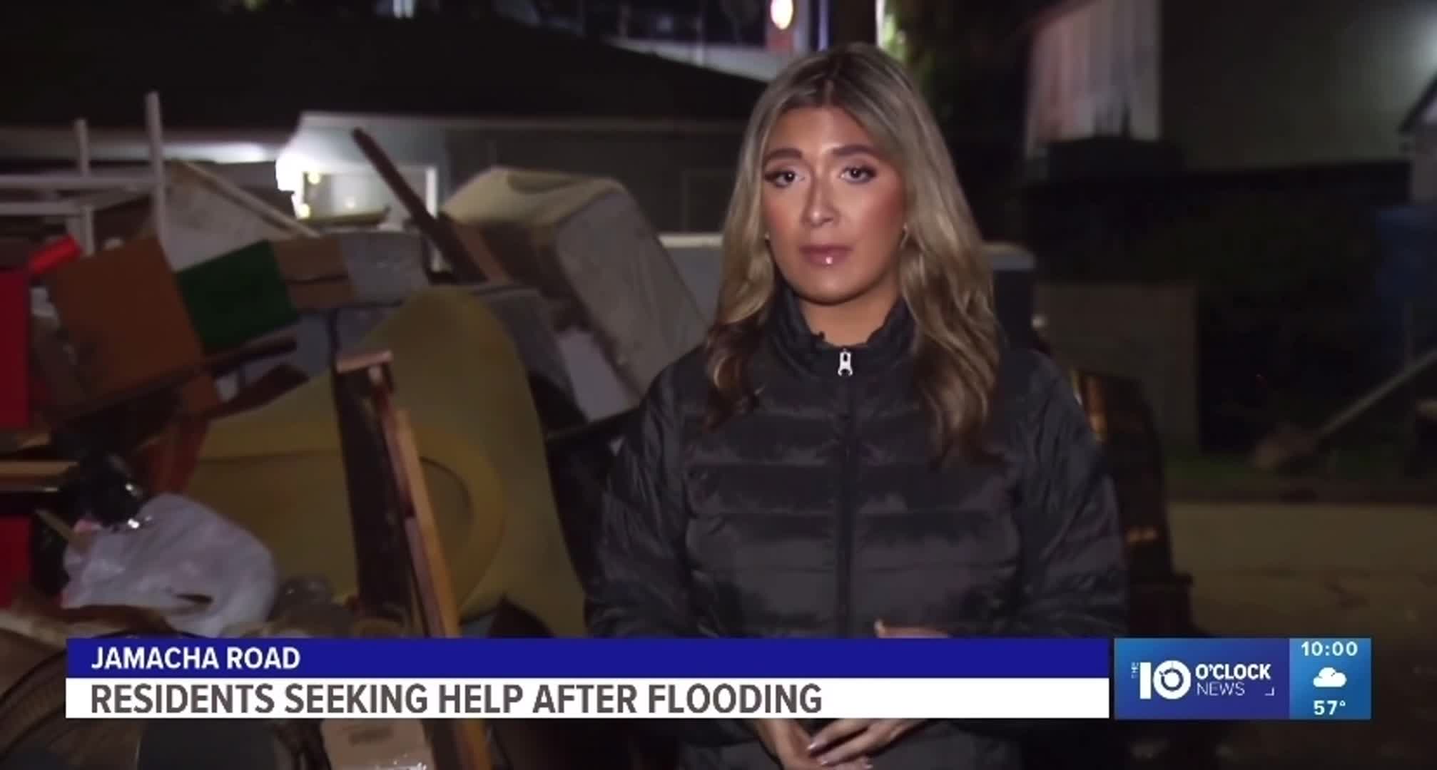 Jasmine Ramirez reporting on the historic San Diego flooding