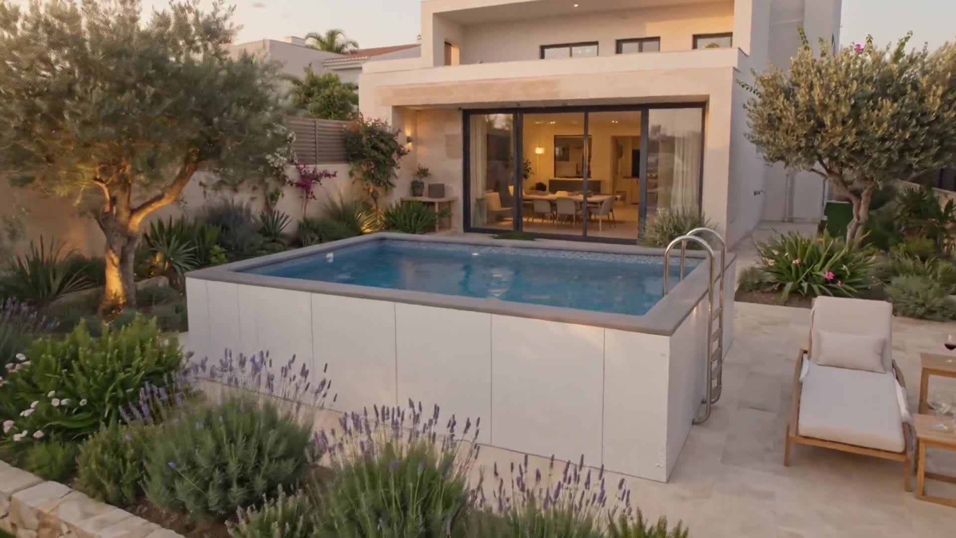 Poolin Around - בריכת גינה יוקרתית בשעת בין ערביים